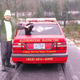 December 2015: Dorsett and Jinx with their car. Image via Jesse Dorsett
